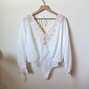 Intimately Free People Embroidered Bodysuit